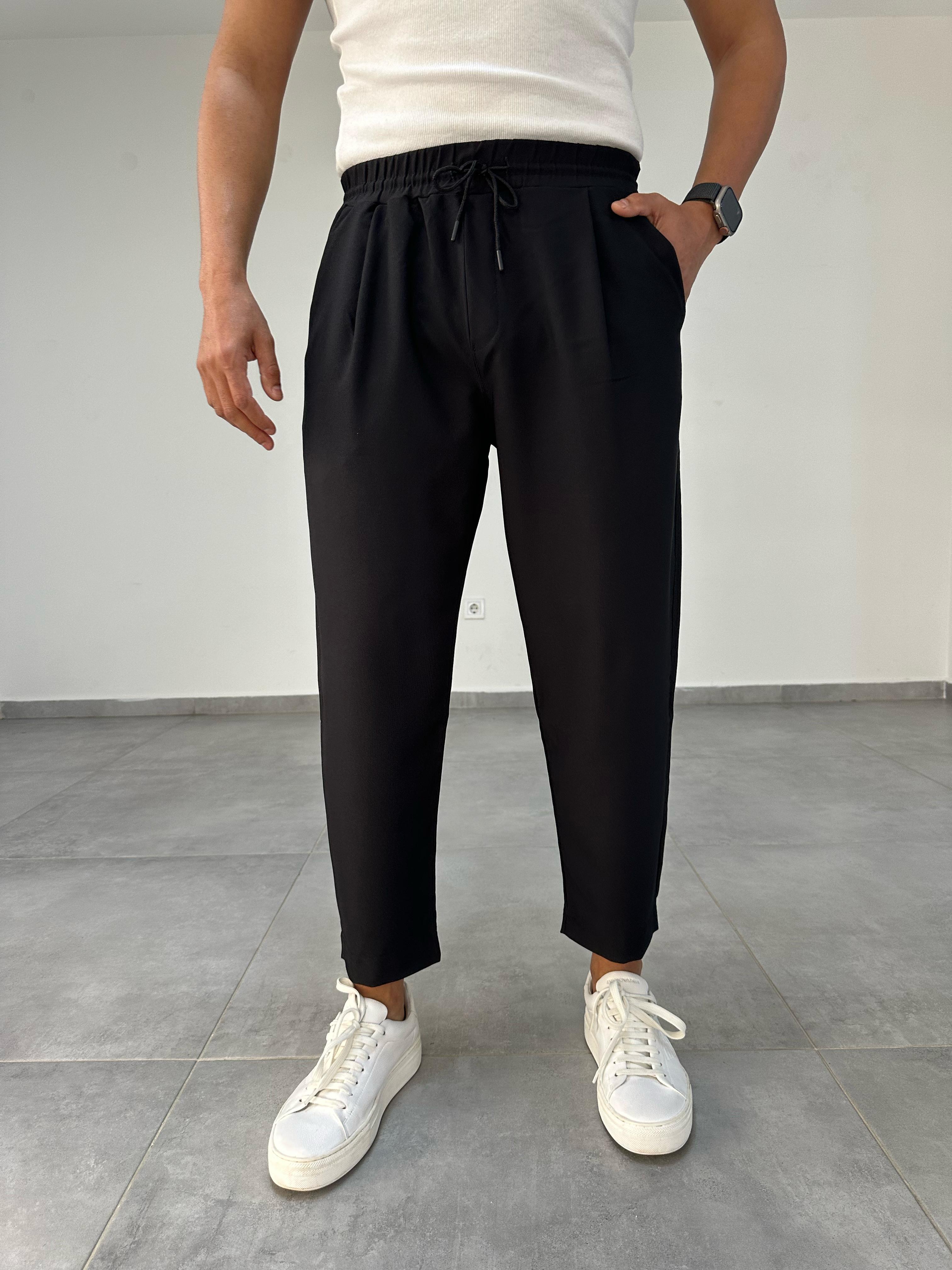 Siyah İtalyan Kesim Jogger Pantolon