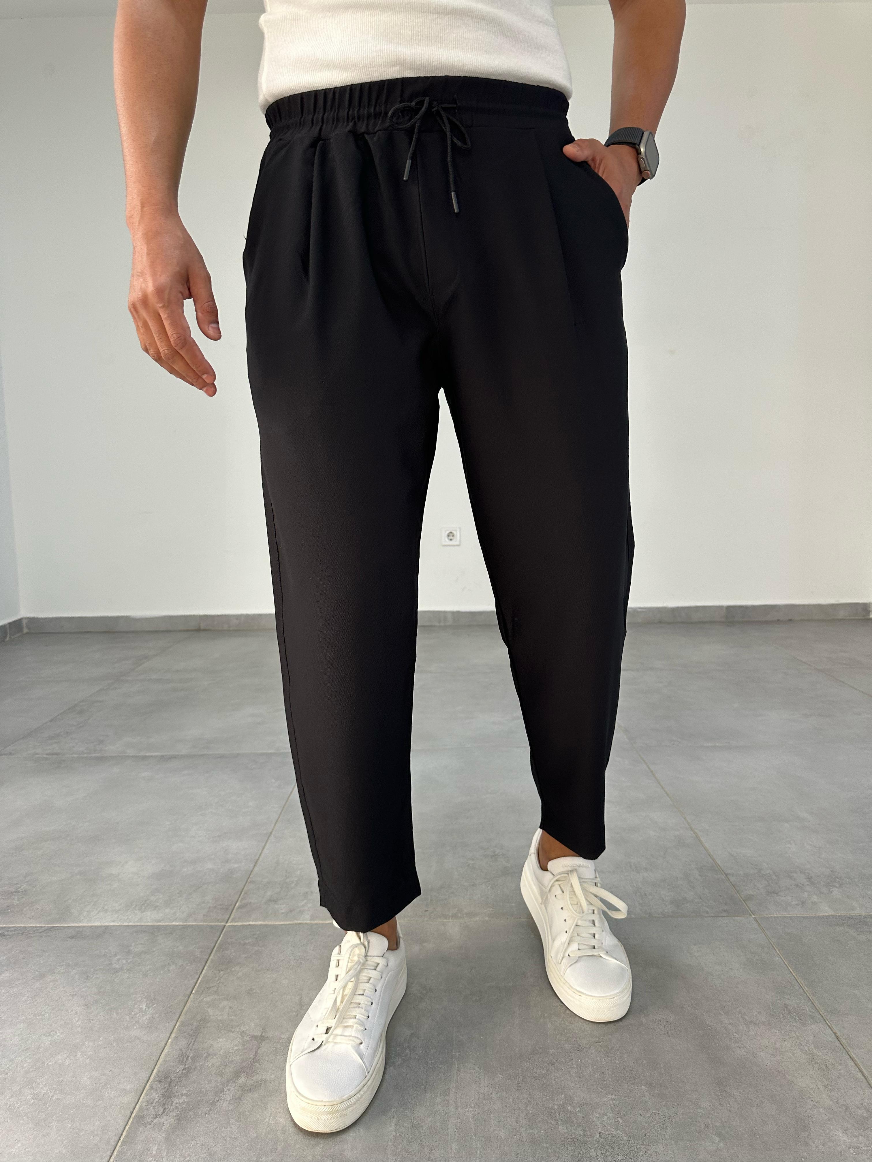 Siyah İtalyan Kesim Jogger Pantolon
