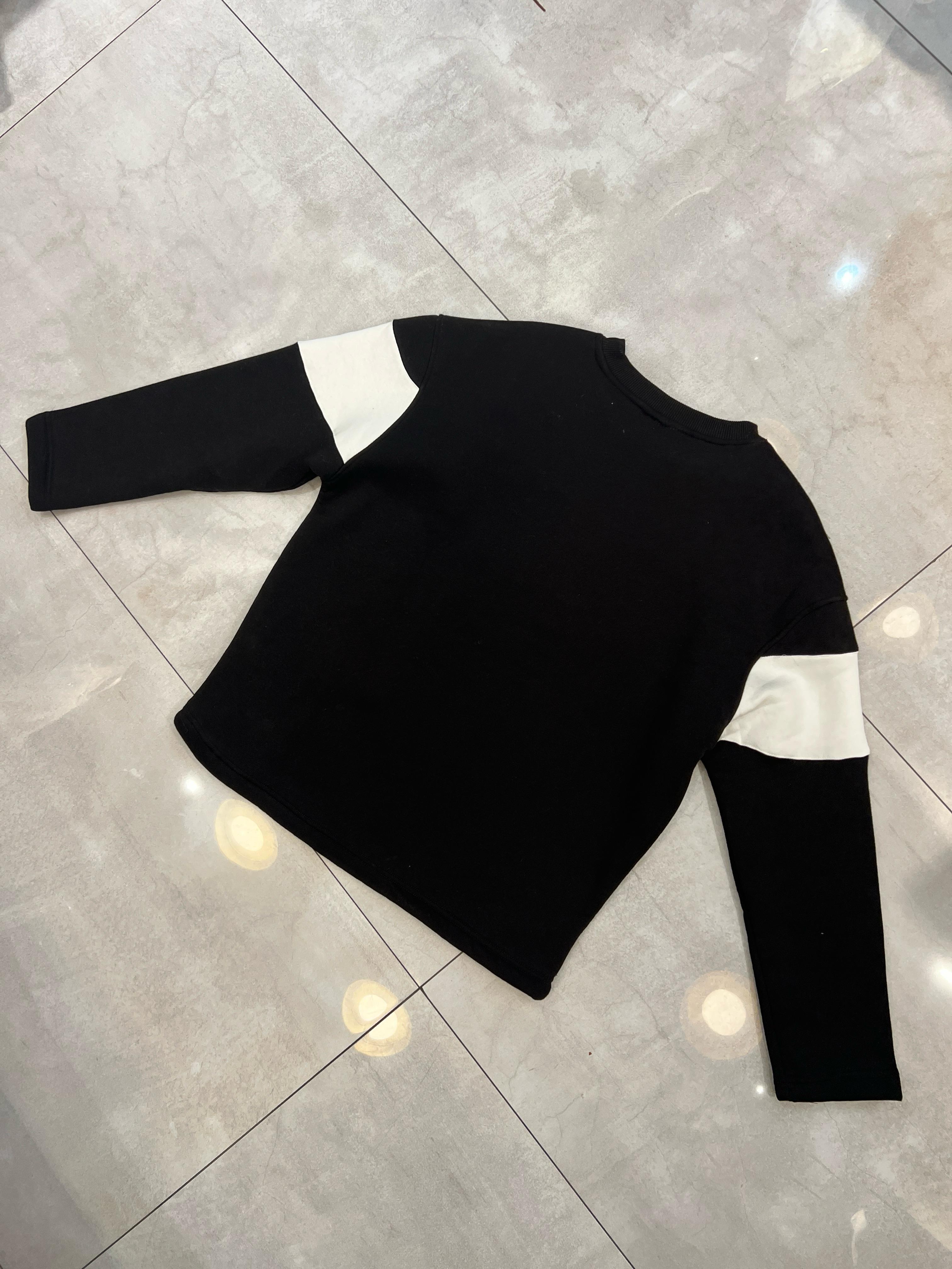 Siyah Renk 1994 Nakışlı Parçalı Sweatshirt