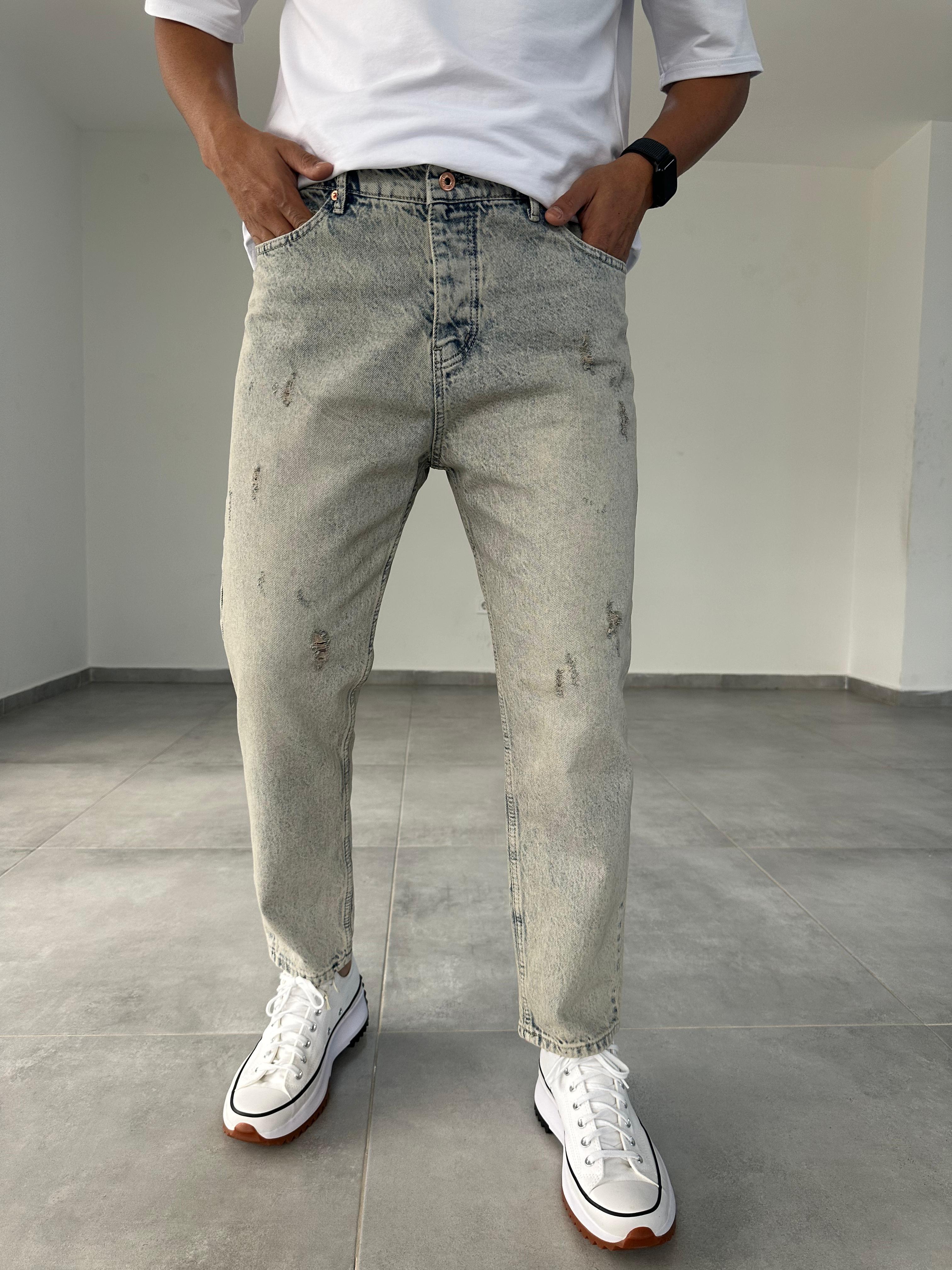 Asit Yıkama Ve Eskitme Detaylı Boyfriend Jean