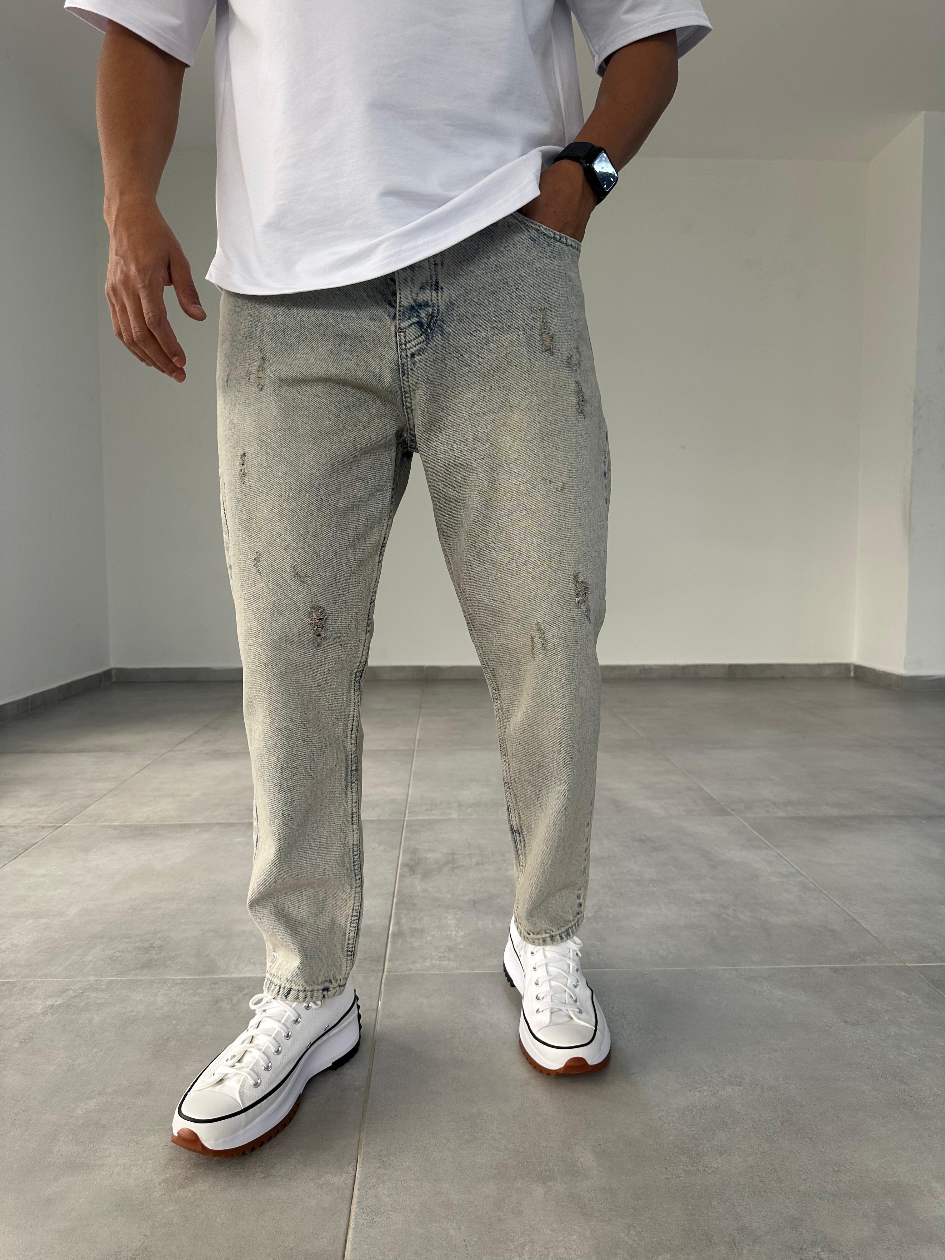 Asit Yıkama Ve Eskitme Detaylı Boyfriend Jean