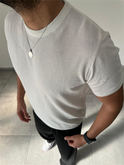 Beyaz Renk Premium Kalite Basic Triko T-Shirt