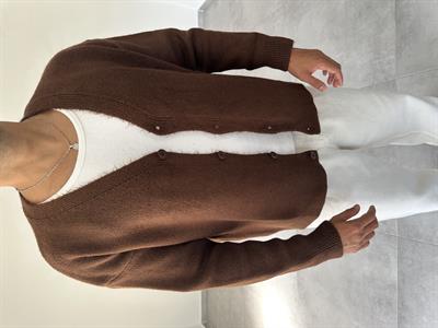 Kahve Renk Örme Basic Oversize Hırka