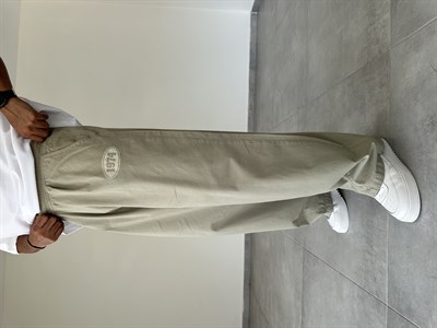 Yeşil Renk 1974 Baskı Detaylı Ekstra Bol Gabardin Baggy