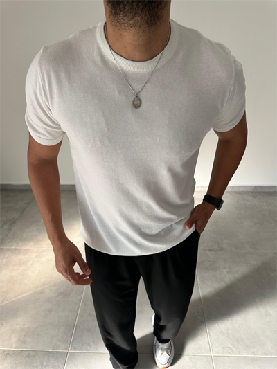Beyaz Renk Premium Kalite Basic Triko T-Shirt