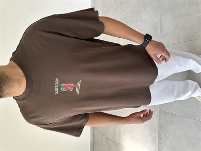 Kahve Renk Blueberry Nakış Ve Baskı Detaylı Oversize T-Shirt