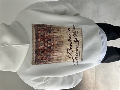 Pantch Ve Baskı Detaylı Beyaz Renk Premium Kapüşonlu Sweatshirt