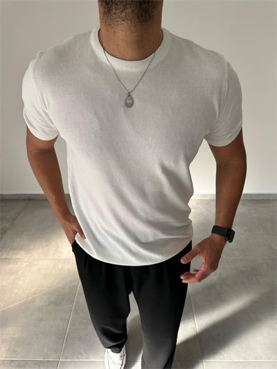 Beyaz Renk Premium Kalite Basic Triko T-Shirt