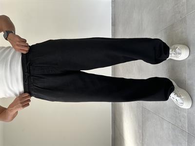 Siyah Renk Gabardin Kumaş Bol Kesim Baggy Pantolon