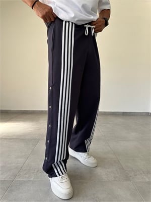 Füme Renk Düğme Detaylı Baggy Kesim Eşofman