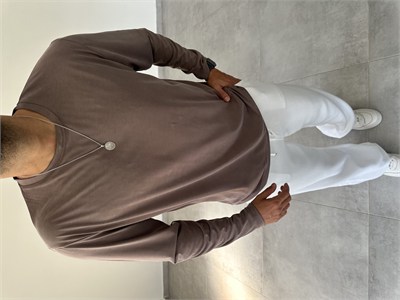 Kahve Renk Modal Kumaş Basic Sweatshirt