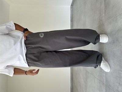 Füme Renk 1974 Baskı Detaylı Ekstra Bol Gabardin Baggy