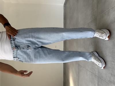 Buz Mavisi Boyfriend Kesim Kot Pantolon