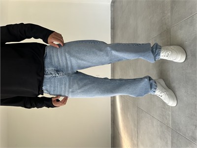 Yıkama Ve Eskitme Detaylı Baggy Kesim Kot Pantolon