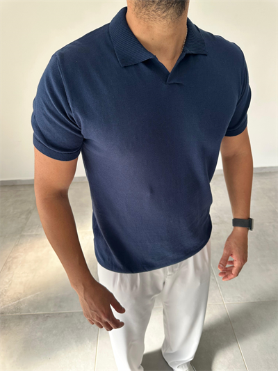 Polo Yaka Lacivert Renk Triko T-Shirt