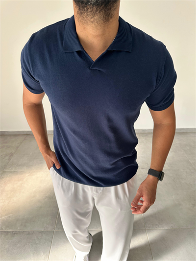 Polo Yaka Lacivert Renk Triko T-Shirt