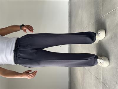 Antrasit Renk Modal Kumaş Ön Kısmı Çımalı Basic Baggy Pantolon