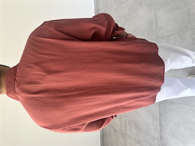 Kiremit Renk Modal Kumaş Oversize Kesim Basic Gömlek