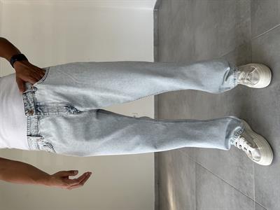 Buz Mavisi Baggy Kesim Kot Pantolon