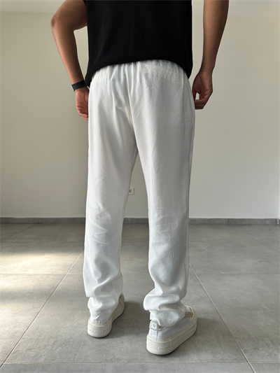 Modal Kumaş Beyaz Renk Basic Baggy Pantolon