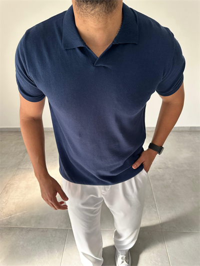 Polo Yaka Lacivert Renk Triko T-Shirt