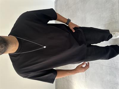 Siyah Renk Yıkamalı Oversize T-Shirt