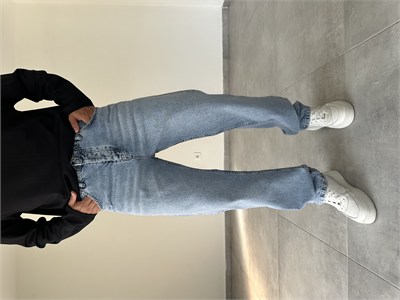 Yıkama Ve Eskitme Detaylı Baggy Kesim Kot Pantolon