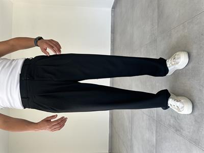 Siyah Basic Baggy Kumaş Pantolon