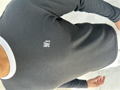 90s Nakış Detaylı Siyah Renk Retro Sweatshirt