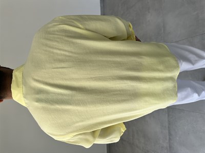Sarı Renk Modal Kumaş Oversize Kesim Basic Gömlek