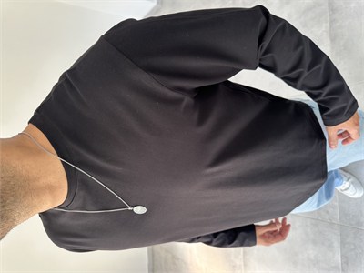 Siyah Renk Rahat Kesim Yüksek Kalite Basic Sweatshirt