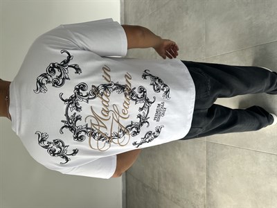 Beyaz Renk  Made İn Heaven Nakış Ve Baskılı Oversize T-Shirt