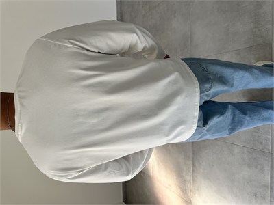 Beyaz Renk Rahat Kesim Yüksek Kalite Basic Sweatshirt