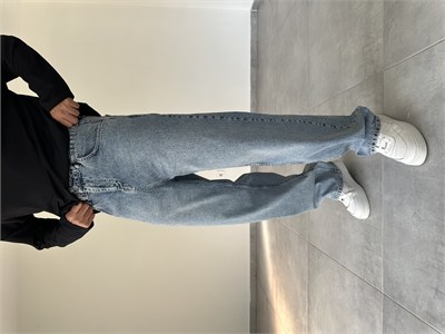 Asit Yıkama Rahat Kesim Baggy Kot Pantolon