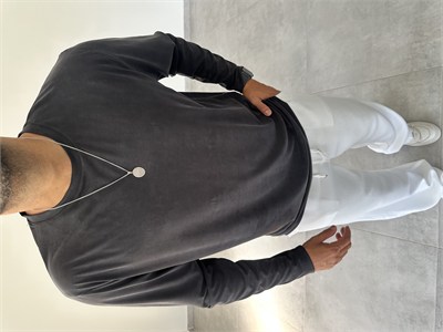 Siyah Renk Modal Kumaş Basic Sweatshirt