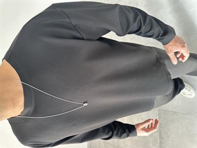 Siyah Renk Oys Kumaş Oversize Kesim Sweatshirt