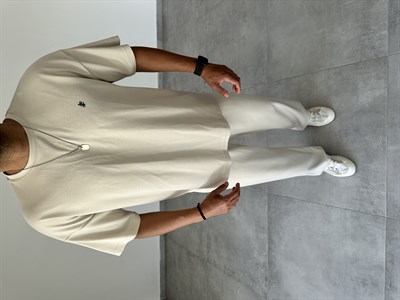 Bej Renk Modal Kumaş Rahat Kesim Baggy Pantolon