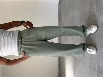 Yeşil Renk Gabardin Kumaş Bol Kesim Baggy Pantolon
