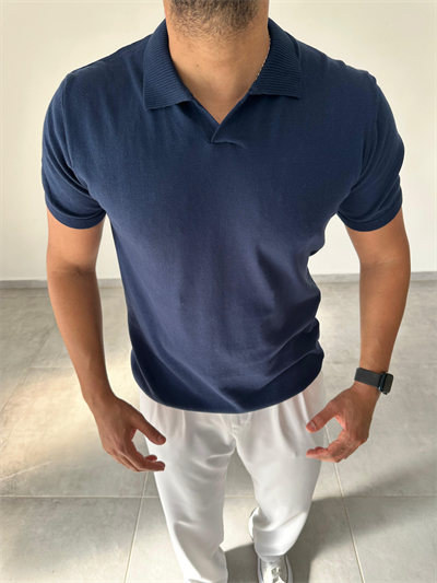 Polo Yaka Lacivert Renk Triko T-Shirt