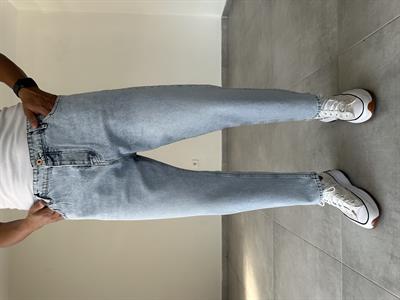 Buz Mavisi Boyfriend Kesim Kot Pantolon