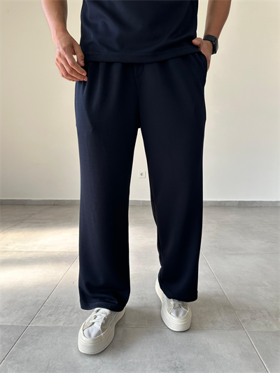 Modal Kumaş Lacivert Renk Rahat Kesim Baggy Pantolon