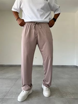 Bej Renk Oys Kumaş Rahat Kesim Baggy Pantolon