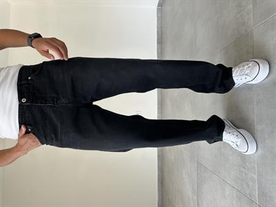 Siyah Yıkamalı Baggy Kesim Kot Pantolon