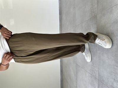 Modal Kumaş Haki Yeşil Renk Basic Baggy Pantolon