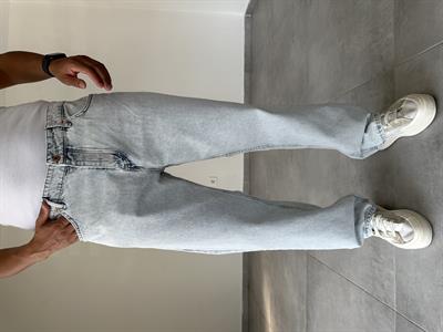 Buz Mavisi Baggy Kesim Kot Pantolon