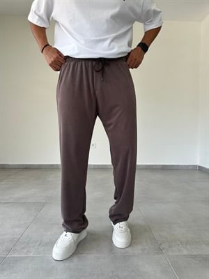 Kahve Renk Oys Kumaş Rahat Kesim Baggy Pantolon