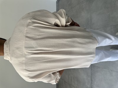 Bej Renk Modal Kumaş Oversize Kesim Basic Gömlek