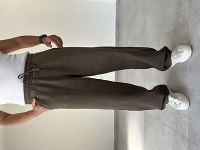 Kahve Renk Gabardin Kumaş Bol Kesim Baggy Pantolon