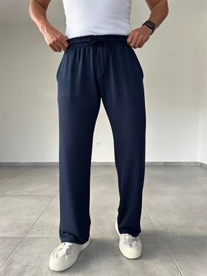 Lacivert Renk Modal Kumaş Basic Baggy Pantolon