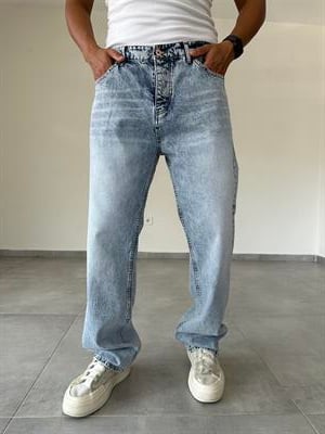Yıkama Ve Eskitme Detaylı Baggy Kesim Kot Pantolon